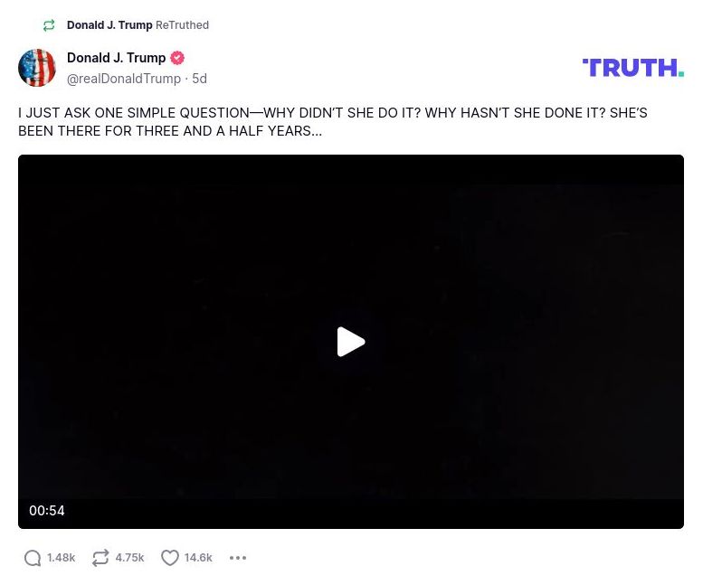 Post image from Donald Trump