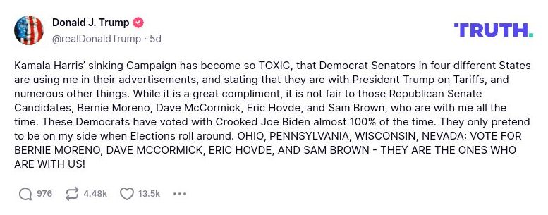 Post preview from Donald Trump