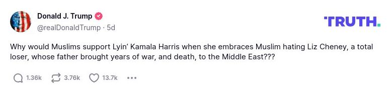 Post image from Donald Trump