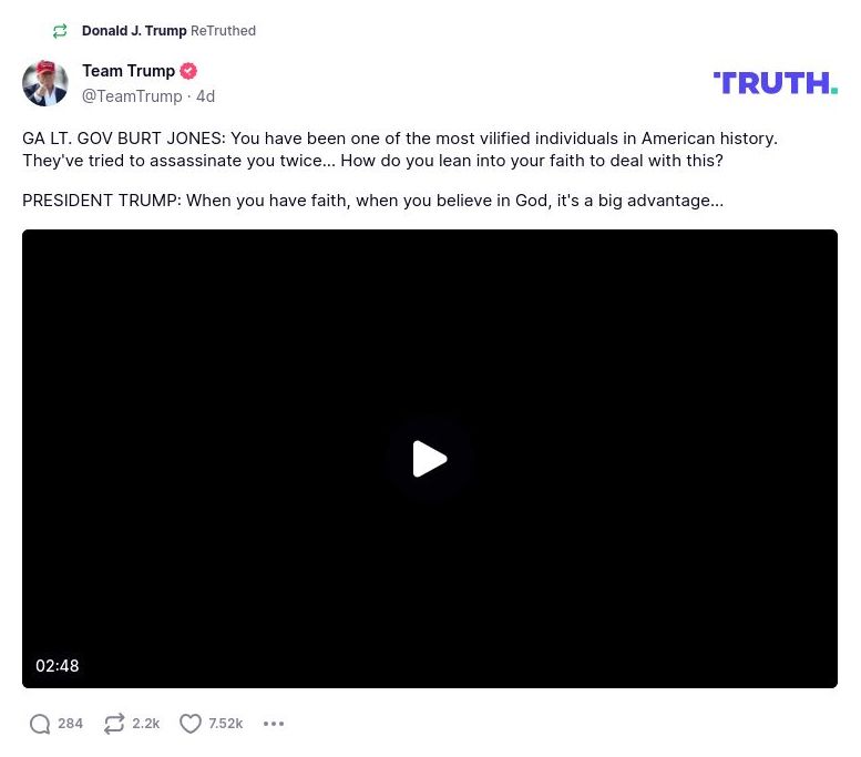 Post image from Donald Trump