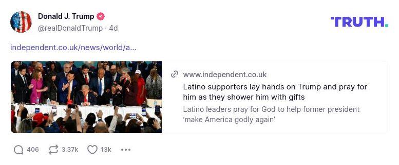 Post image from Donald Trump