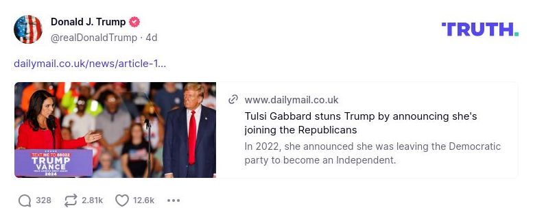 Post image from Donald Trump