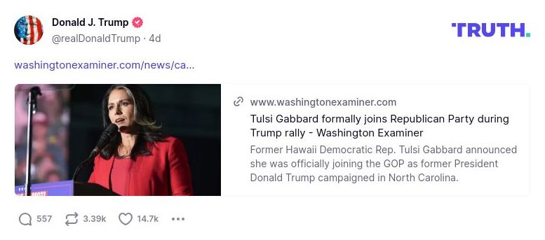 Post image from Donald Trump