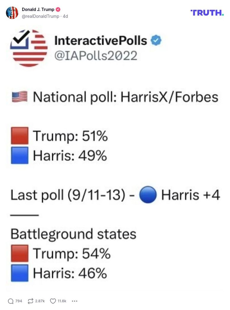 Post image from Donald Trump