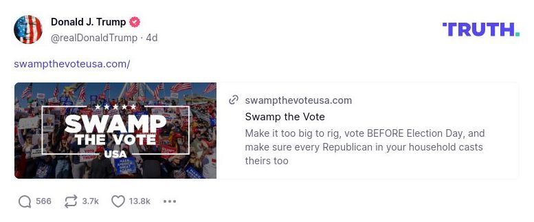 Post image from Donald Trump