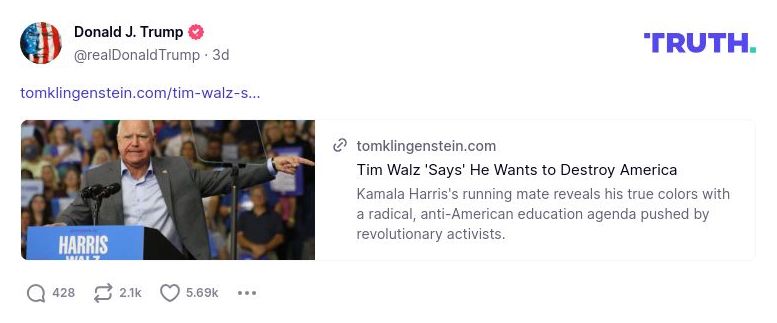 Post image from Donald Trump