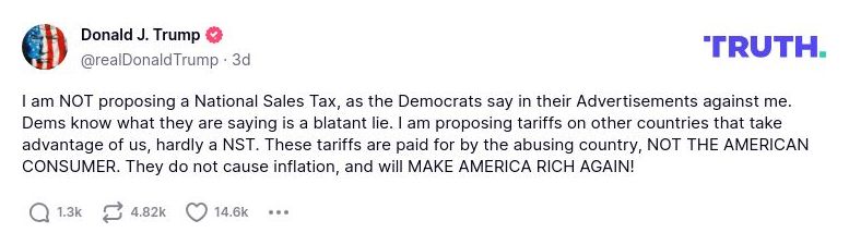 Post preview from Donald Trump