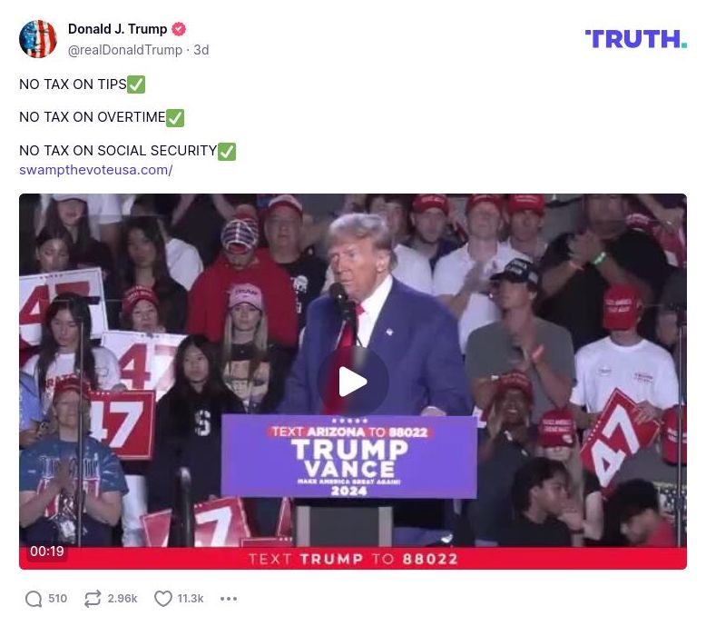 Post image from Donald Trump