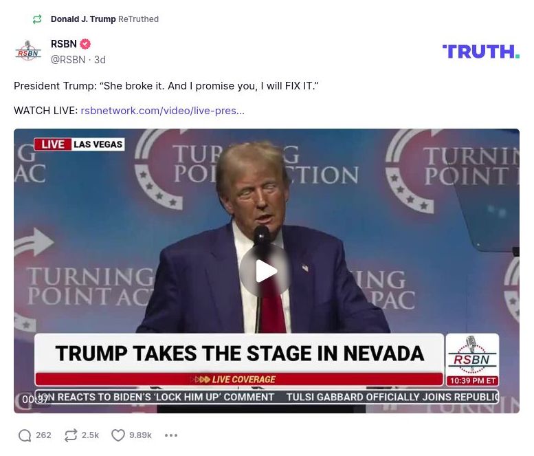 Post image from Donald Trump