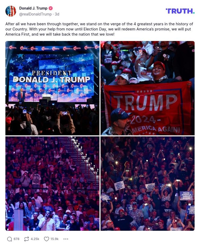 Post image from Donald Trump