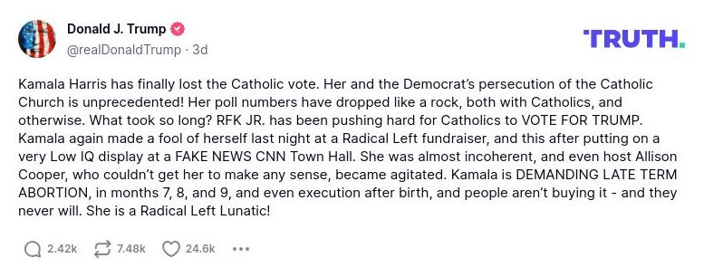 Post preview from Donald Trump