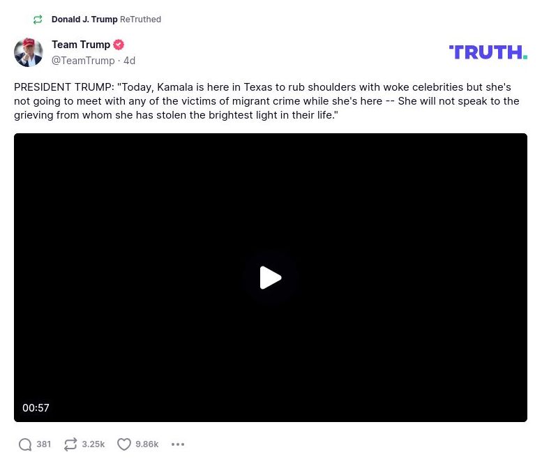 Post image from Donald Trump