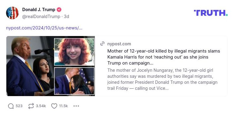 Post image from Donald Trump