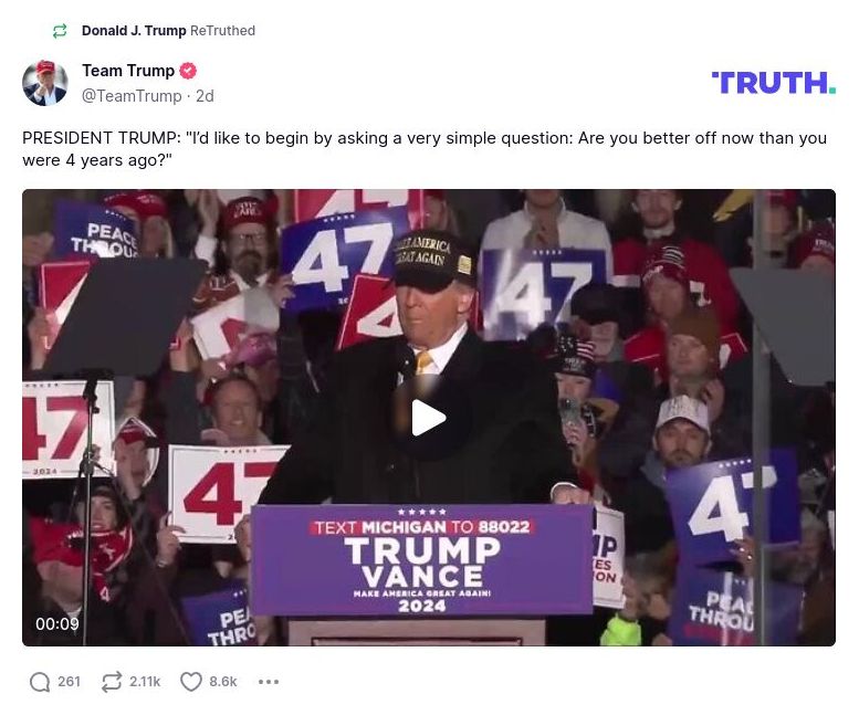 Post image from Donald Trump