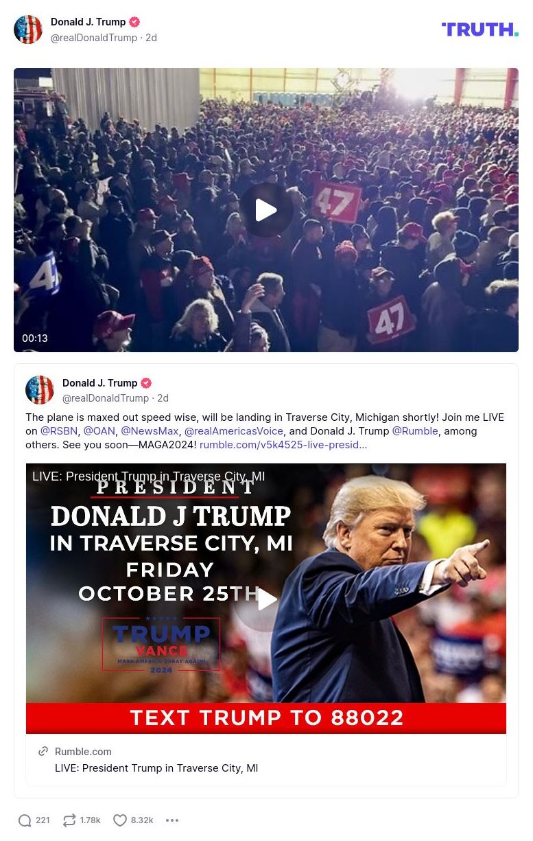 Post image from Donald Trump