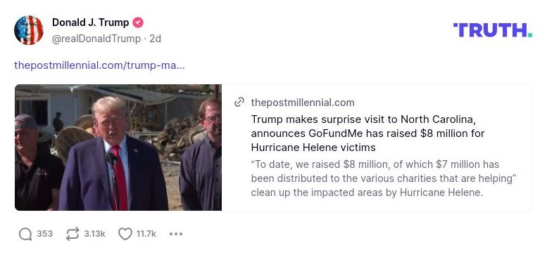 Post image from Donald Trump