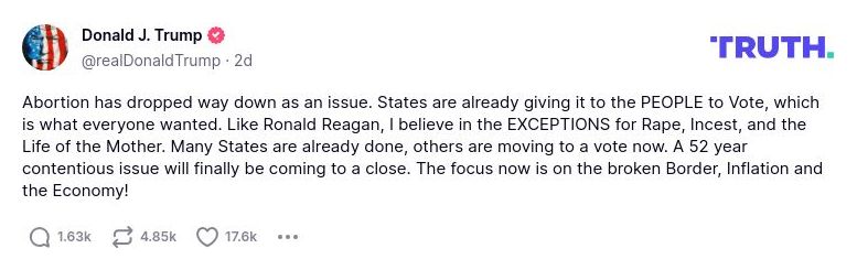 Post preview from Donald Trump