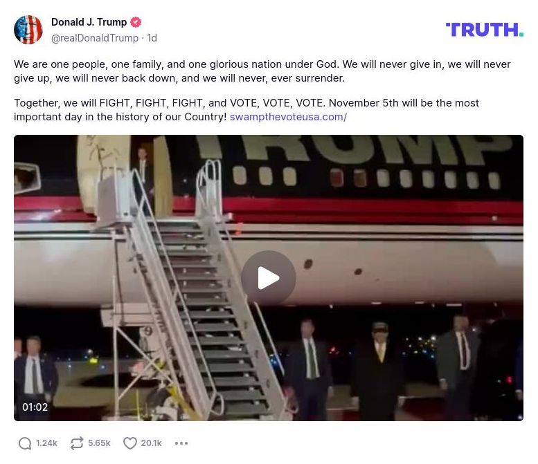 Post image from Donald Trump