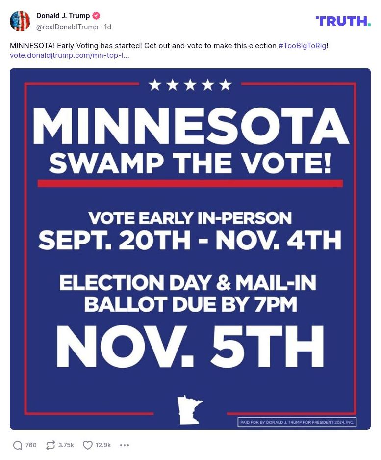 Post image from Donald Trump