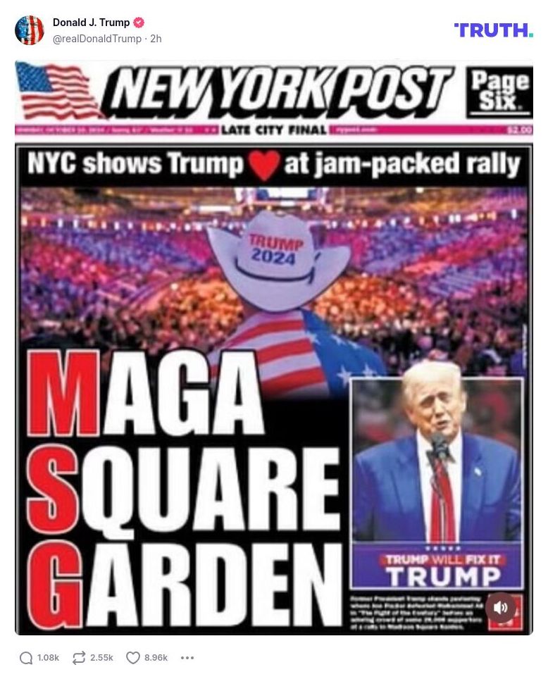 Post image from Donald Trump