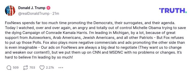 Post preview from Donald Trump