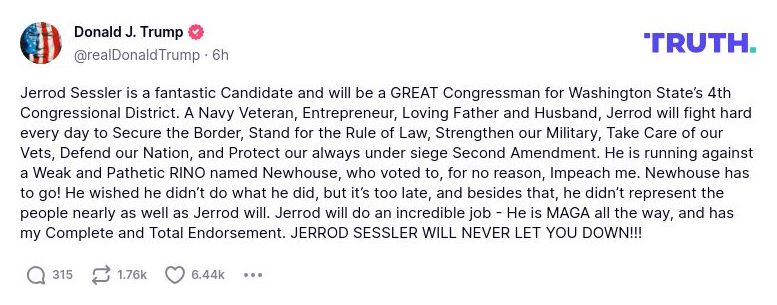 Post image from Donald Trump