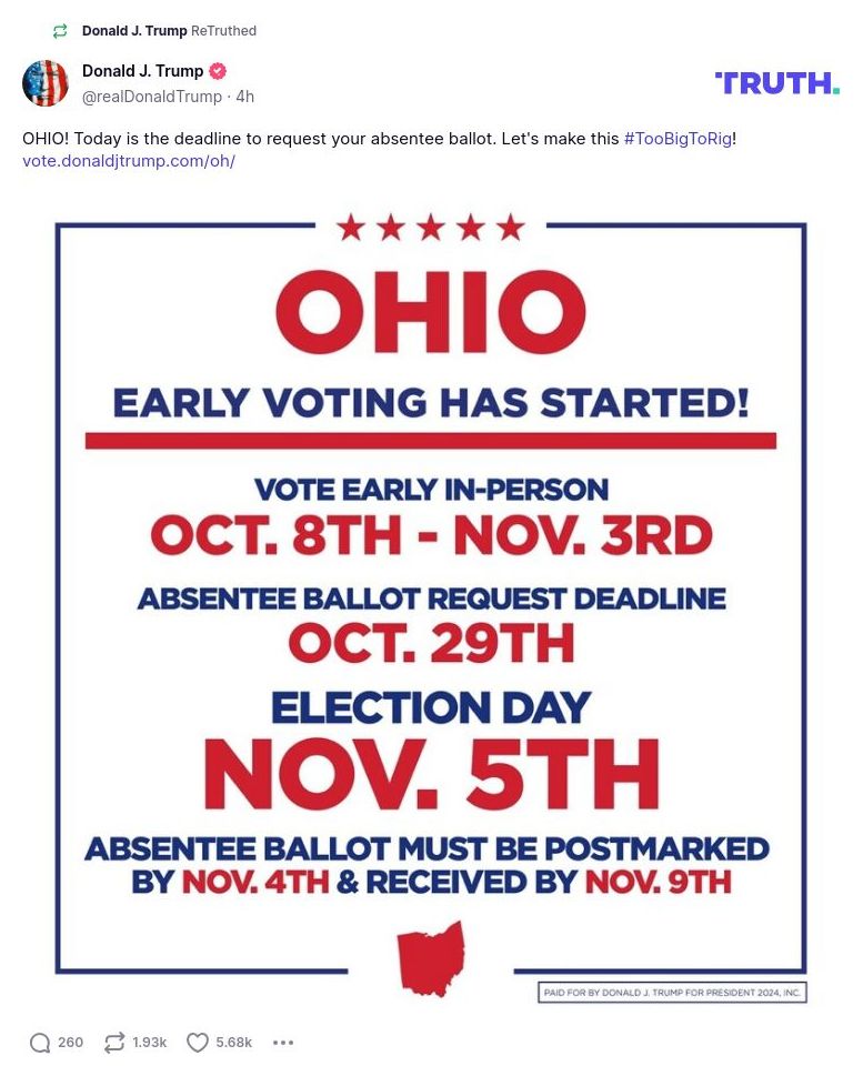 Post image from Donald Trump