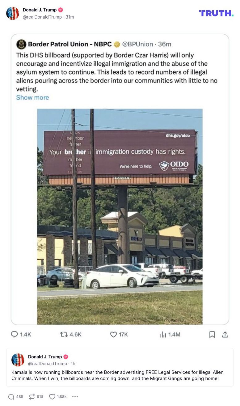 Post image from Donald Trump