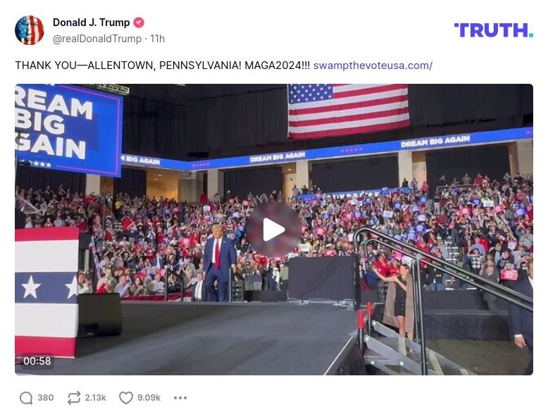 Post image from Donald Trump