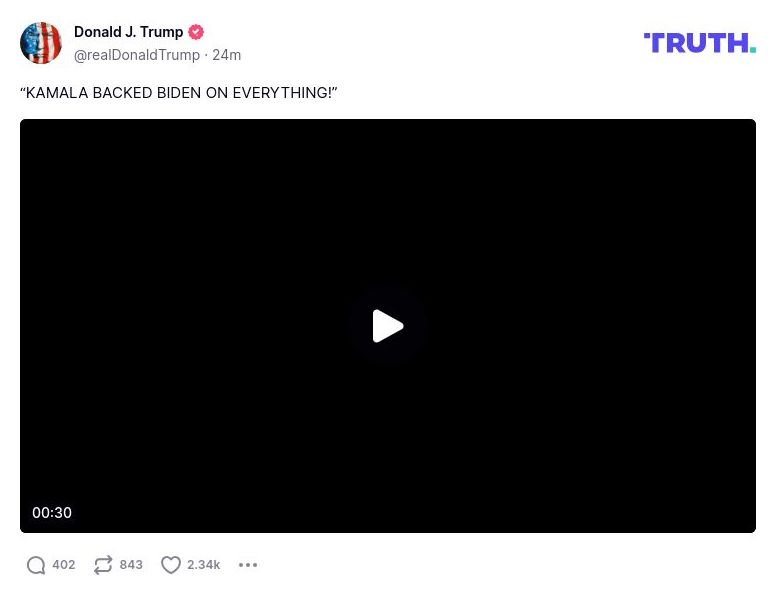 Post preview from Donald Trump