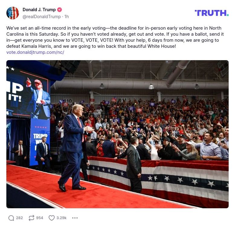 Post image from Donald Trump