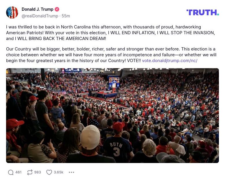 Post preview from Donald Trump