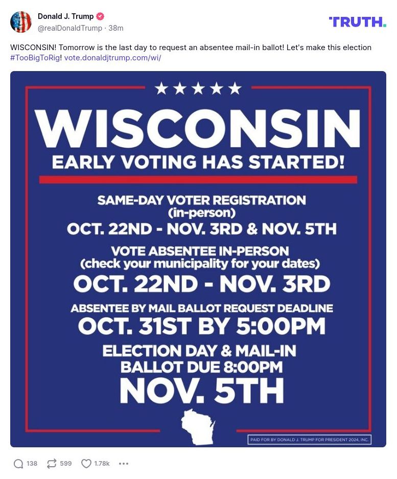 Post image from Donald Trump