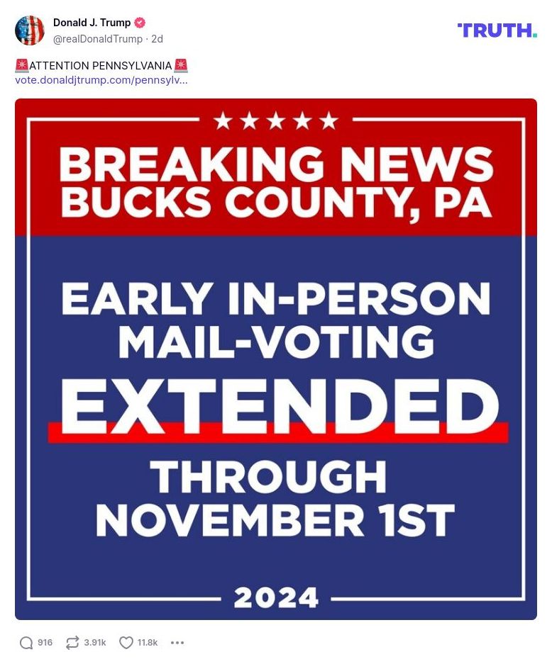 Post image from Donald Trump