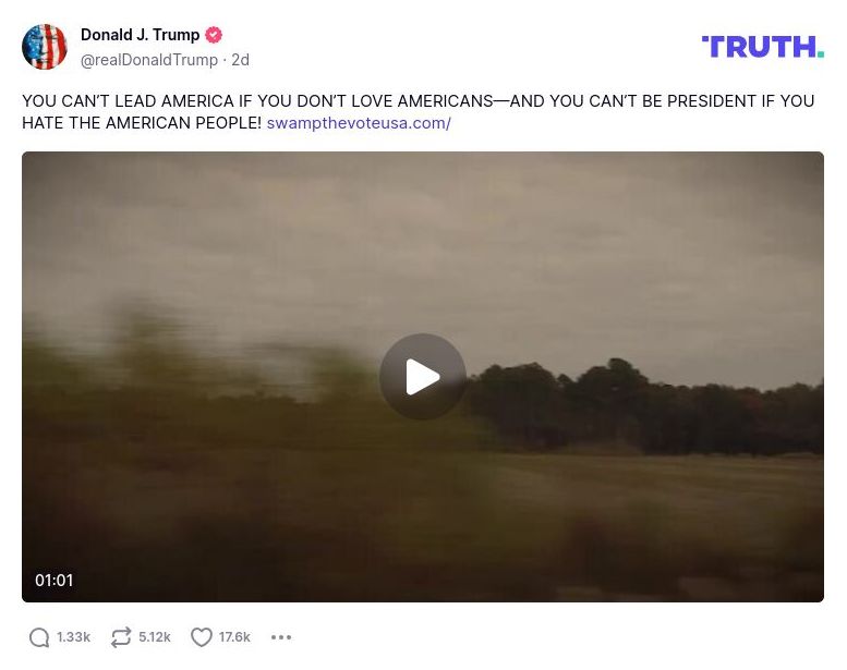 Post image from Donald Trump