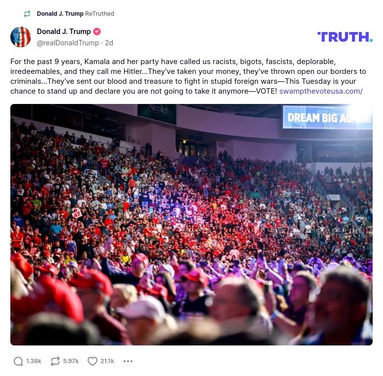 Post image from Donald Trump