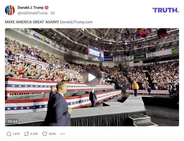 Post image from Donald Trump