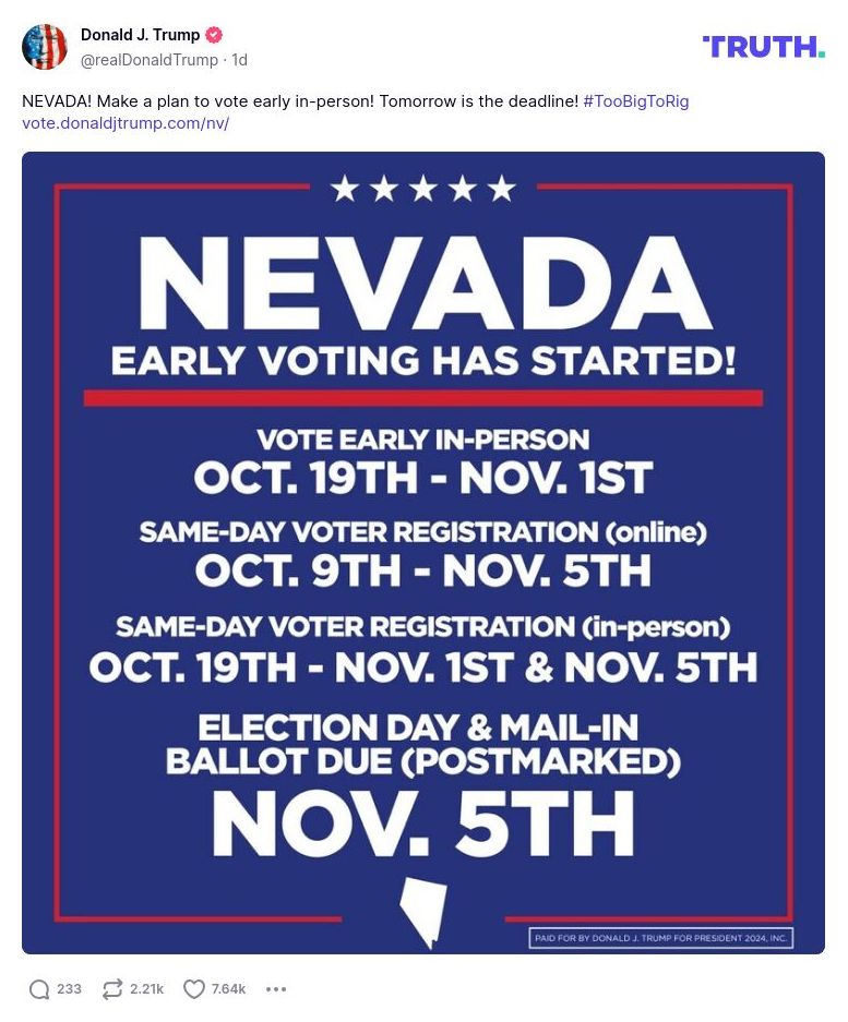 Post image from Donald Trump