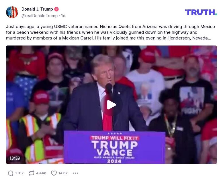 Post image from Donald Trump