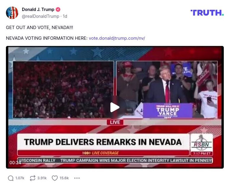 Post image from Donald Trump