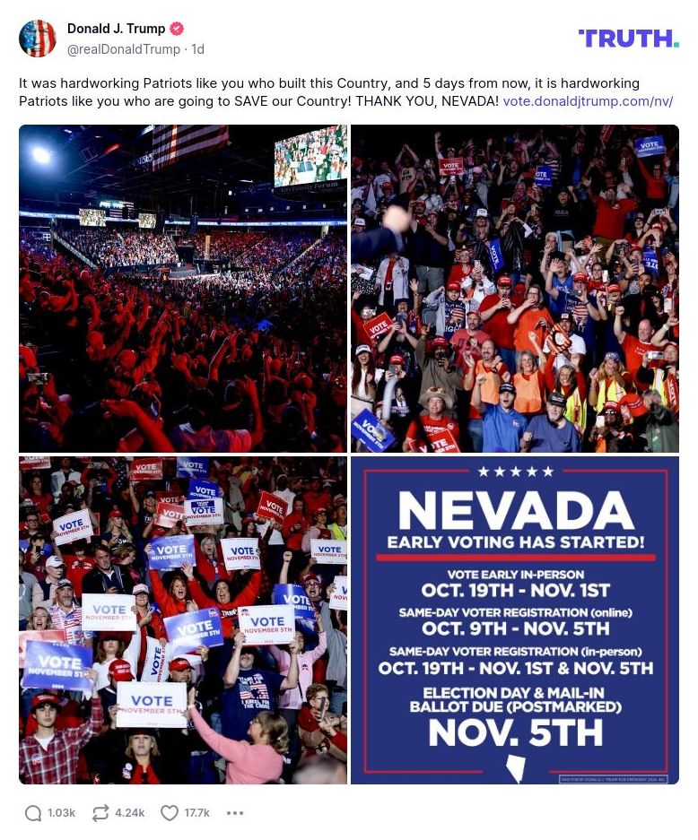 Post image from Donald Trump