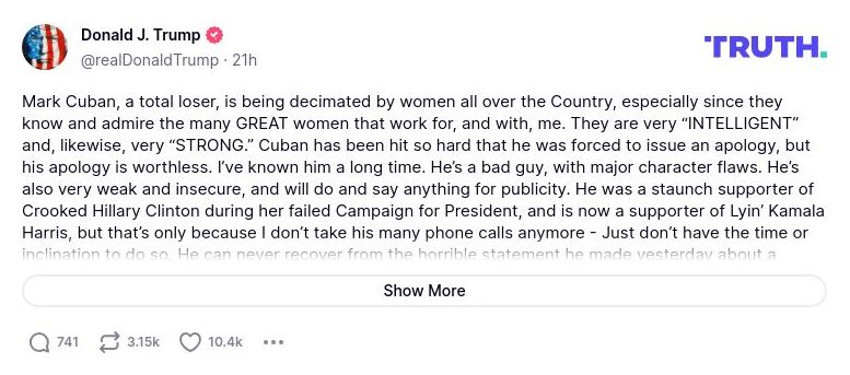 Post image from Donald Trump