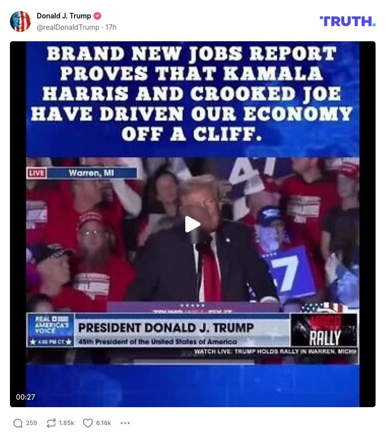 Post image from Donald Trump