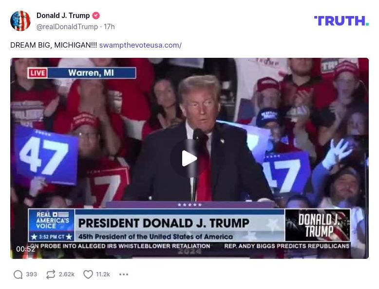 Post image from Donald Trump