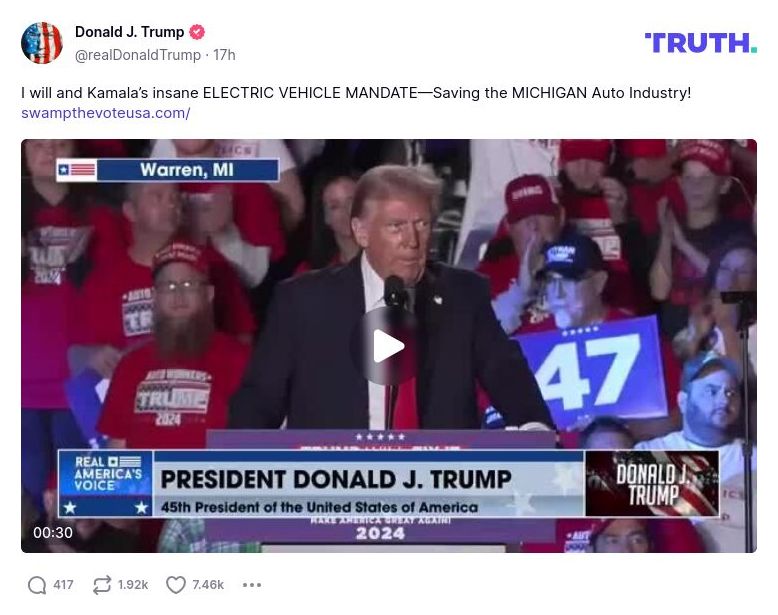 Post image from Donald Trump