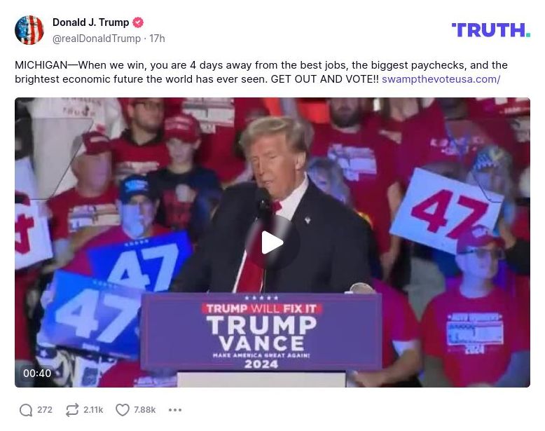 Post image from Donald Trump