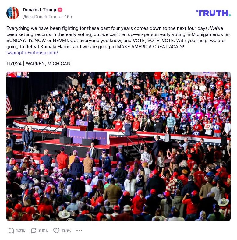 Post image from Donald Trump