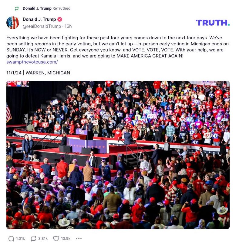 Post image from Donald Trump