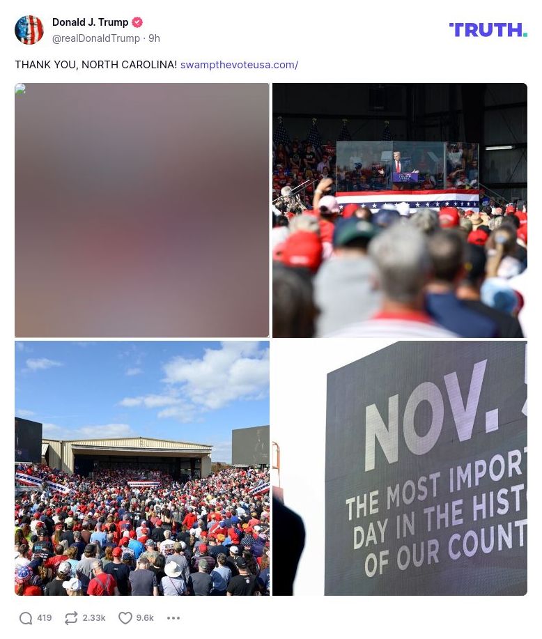 Post image from Donald Trump