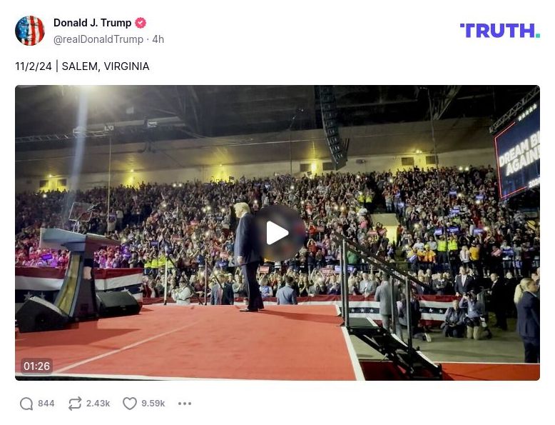 Post image from Donald Trump